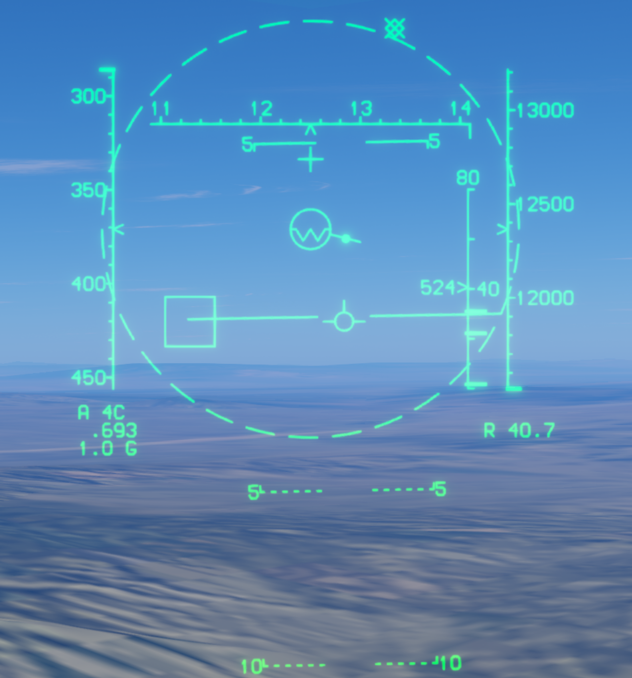 AIM-120 with a PDT: reduced ASE circle, steering dot, TD box, and DLZ at 40.7 nautical miles