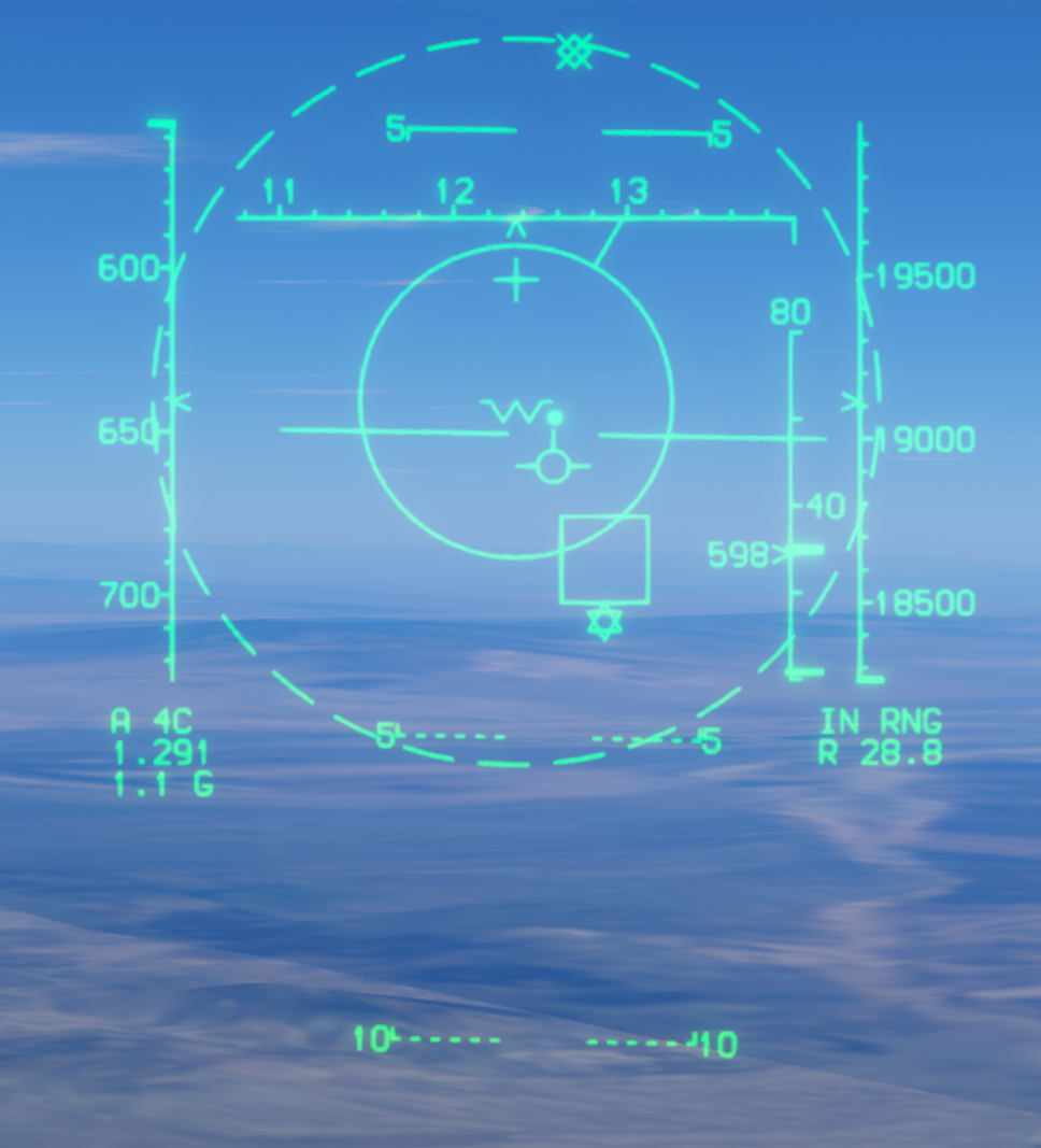 AIM-120 inside RTR with a six-pointed star cue beneath the TD box