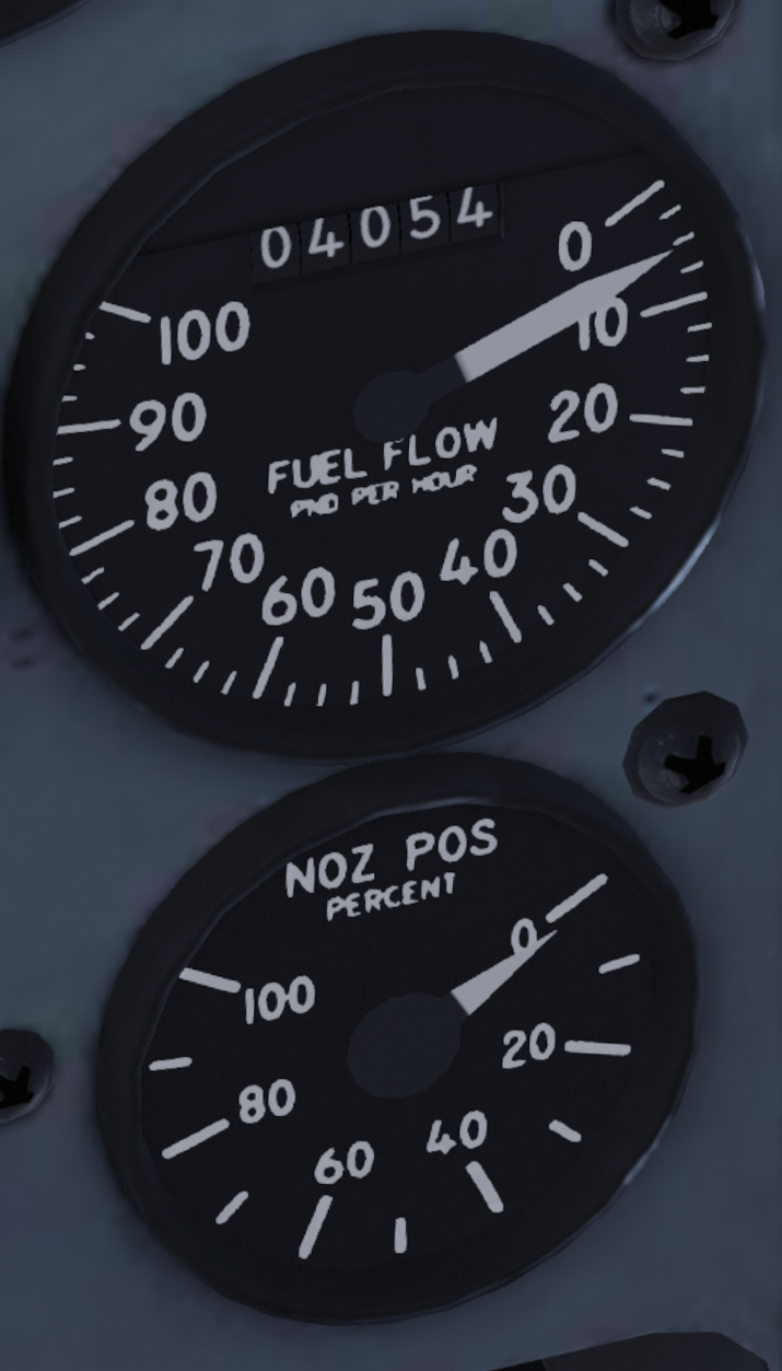 Figure 31. Engine fuel flow and nozzle position indicators