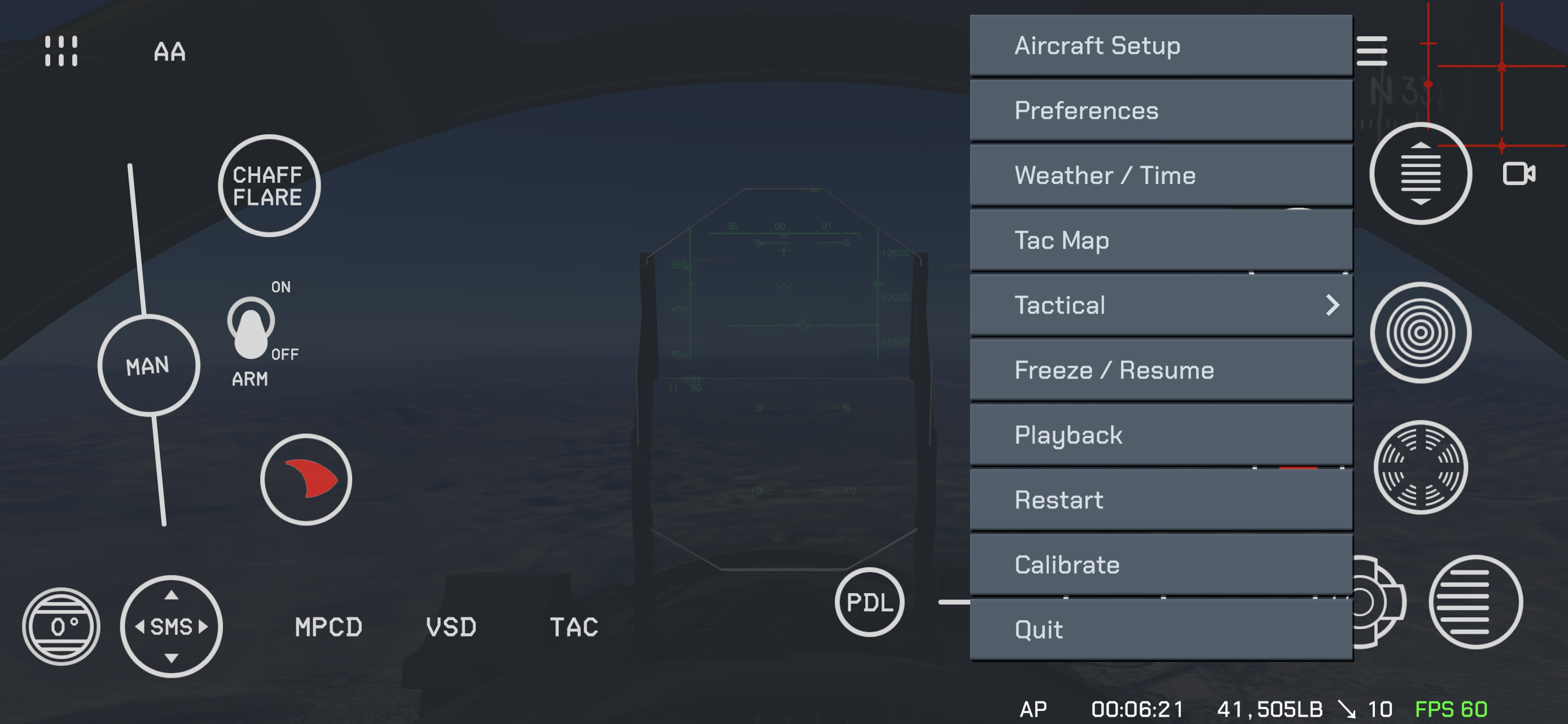 CALIBRATE location in the main menu