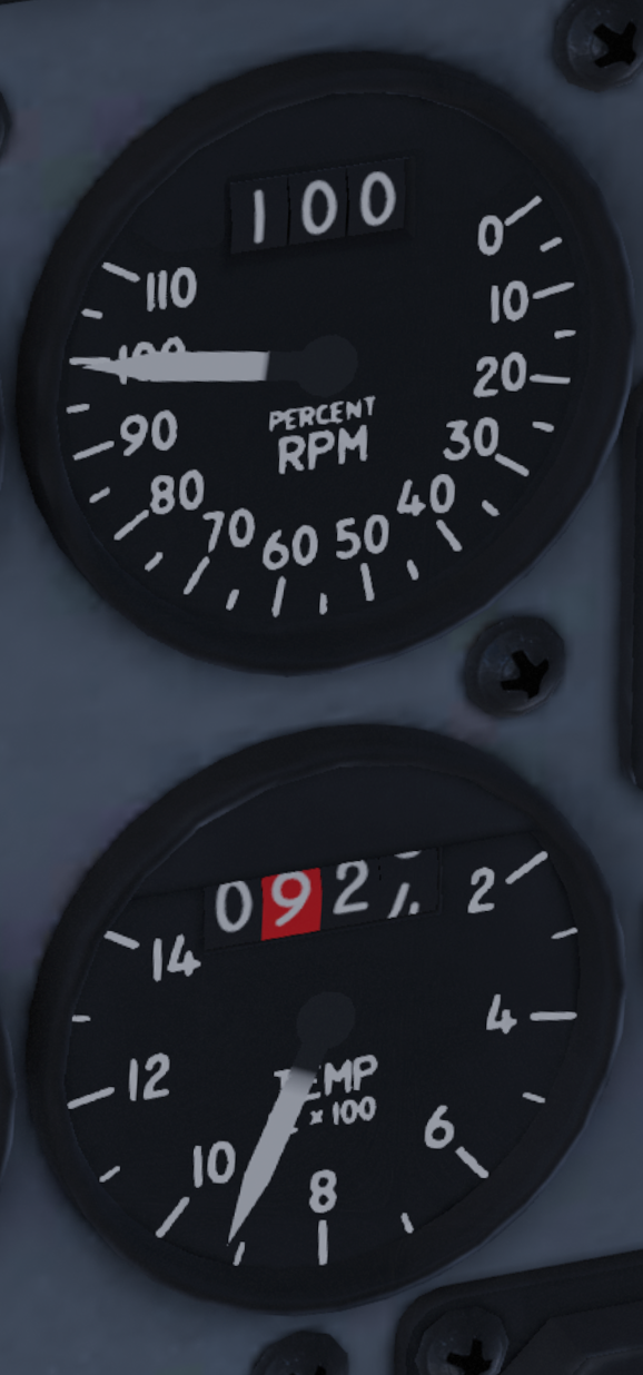 Figure 30. Engine tachometer and FTIT indicator